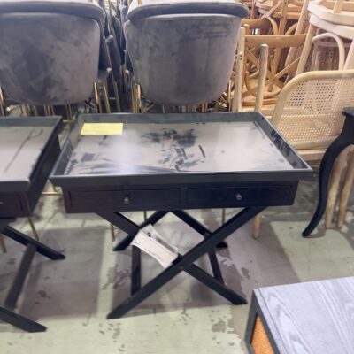 EX STAGING - LA MAISON CROSS LEG TRAY SIDE TABLE, SOLD AS IS