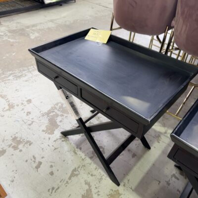 EX STAGING - LA MAISON CROSS LEG TRAY SIDE TABLE, SOLD AS IS