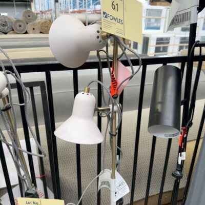 EX STAGING - WHITE DOUBLE HEAD FLOOR LAMP, SOLD AS IS