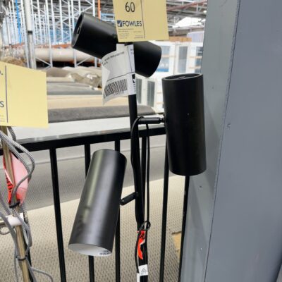 EX STAGING - BLACK TRIPLE HEAD FLOOR LAMP, SOLD AS IS