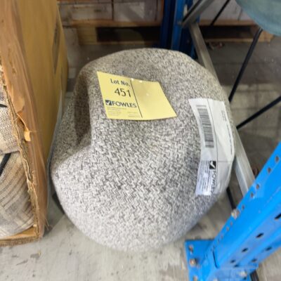 EX STAGING - BLACK & GREY SOFT OTTOMAN, SOLD AS IS