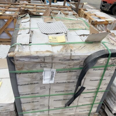 PALLET OF WHITE PENNY ROUND MOSAIC TILES