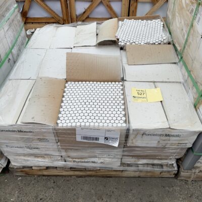 PALLET OF WHITE PENNY ROUND MOSAIC TILES
