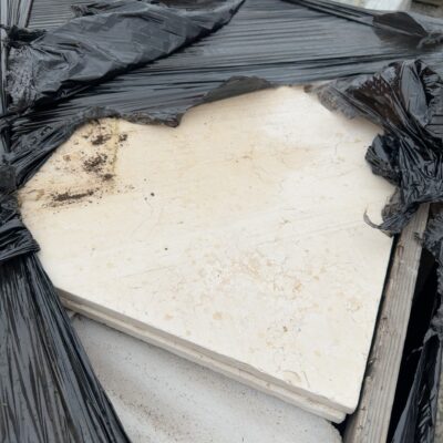 PALLET OF SAVANNA BRUSHED & TUMBLED LIMESTONE PAVERS 900MM X 600MM X 20MM, 38PCS SLIP RESISTANT RRP6M2