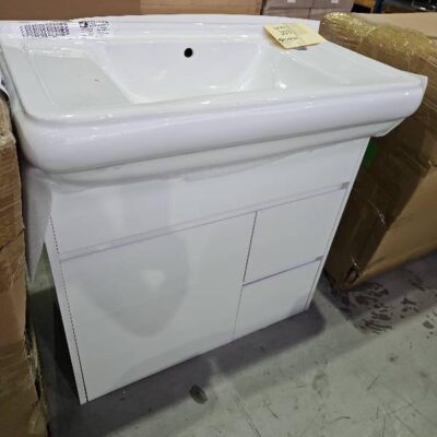 NEW 800MM VANITY IN HIGH GLOSS WHITE VANITY WITH CERAMIC TOP VPB800-111