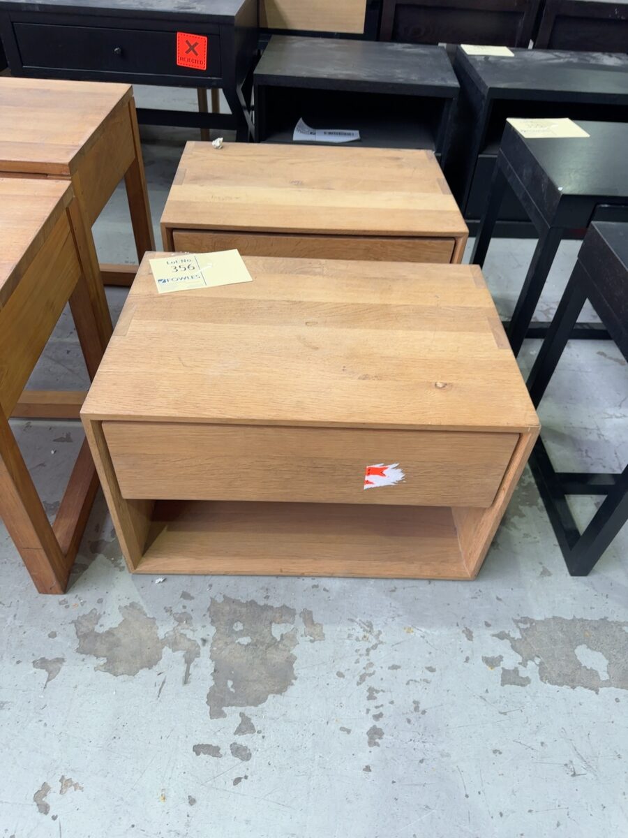 EX HIRE - OAK BEDSIDE SOLD AS IS
