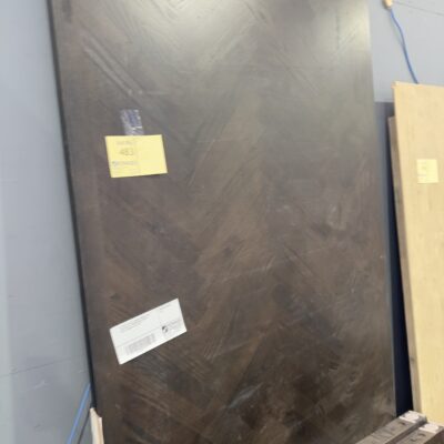 EX DISPLAY ADLEY 2500MM DINING TABLE, JAPAN BLACK, HERRINGBONE DESIGN **SLIGHT DAMAGE SOLD AS IS**