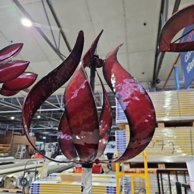 NEW RED POWDER COATED TULIP WINDMILL