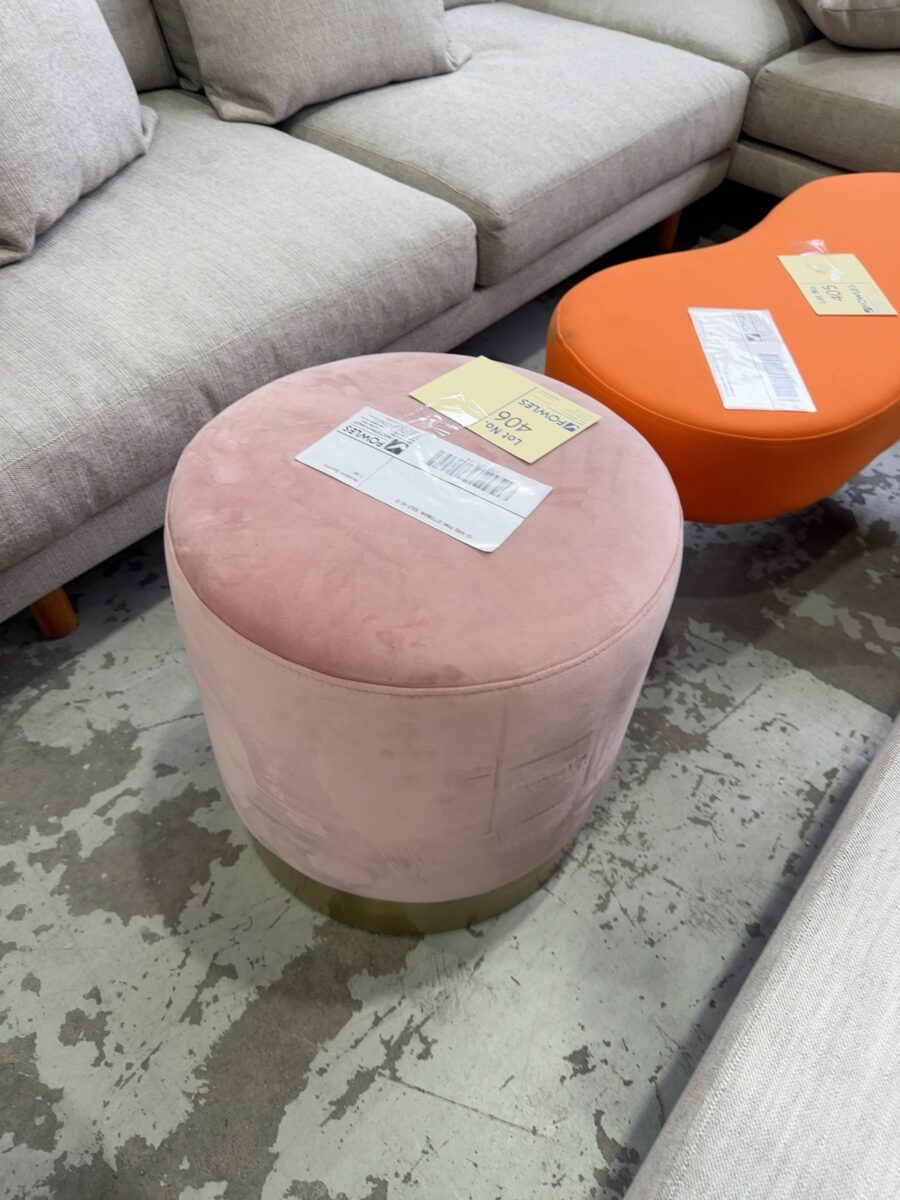 EX HIRE PINK OTTOMAN, SOLD AS IS