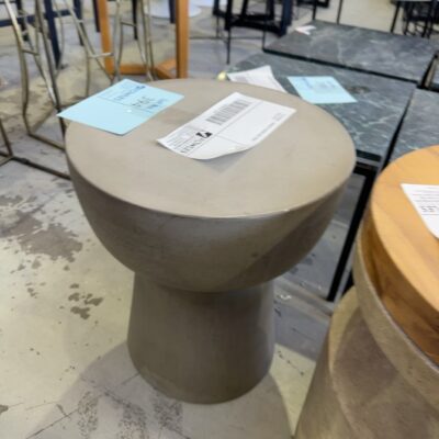 EX STAGING - CONCRETE ROUND SIDE TABLE SOLD AS IS