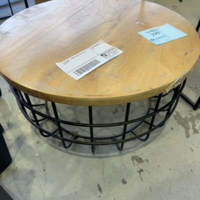 EX STAGING - TIMBER ROUND COFFEE TABLE SOLD AS IS