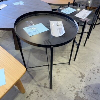 EX STAGING - BLACK METAL COFFEE TABLE SOLD AS IS