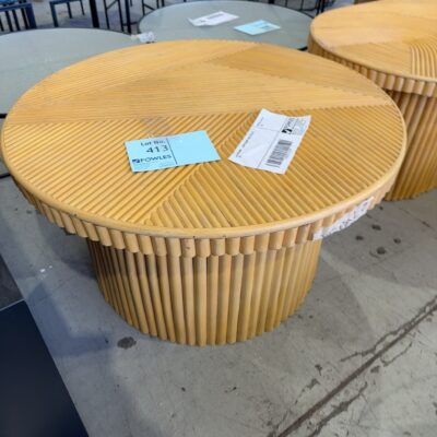 EX STAGING - CANE ROUND TABLE SOLD AS IS