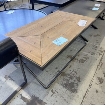 EX STAGING - METAL & TIMBER COFFEE TABLE SOLD AS IS