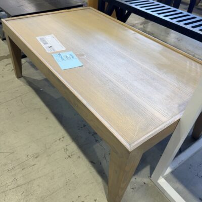 EX STAGING - LIGHT TIMBER COFFEE TABLE SOLD AS IS