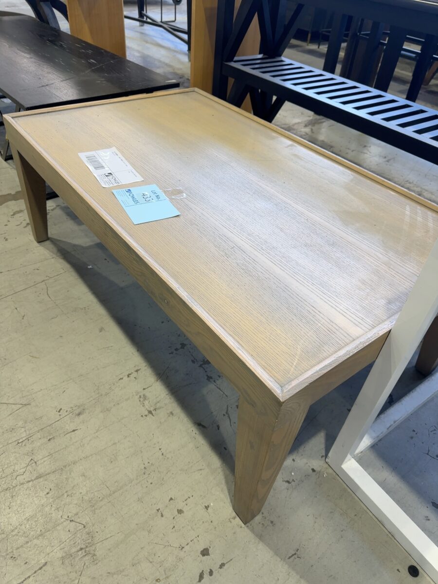 EX STAGING - LIGHT TIMBER COFFEE TABLE SOLD AS IS