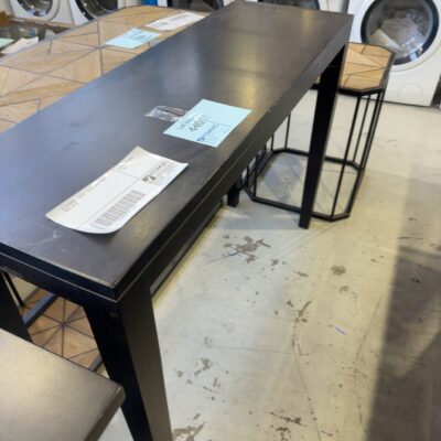 EX STAGING - BLACK TIMBER HALL TABLE, SOLD AS IS
