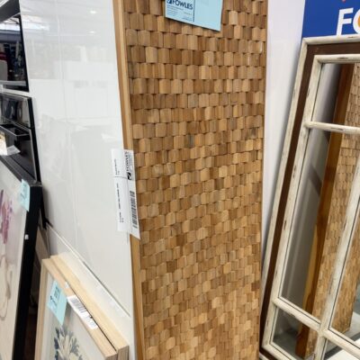 EX STAGING - TIMBER WALL HANGING, SOLD AS IS