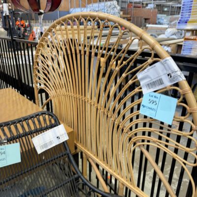EX STAGING - 1500MM CURVED CANE BEDHEAD, SOLD AS IS