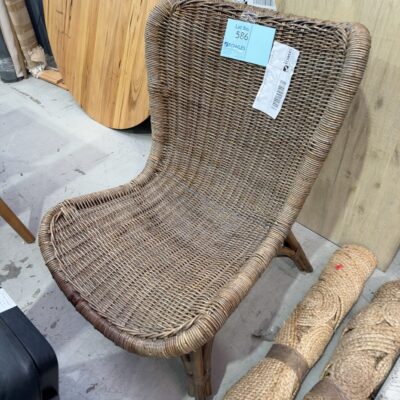 EX STAGING - BROWN CANE CHAIR SOLD AS IS