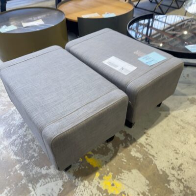 EX STAGING - GREY OTTOMAN SOLD AS IS