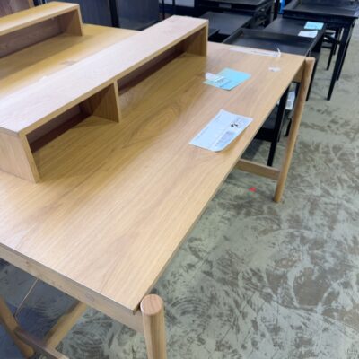 EX STAGING - OAK DESK, SOLD AS IS