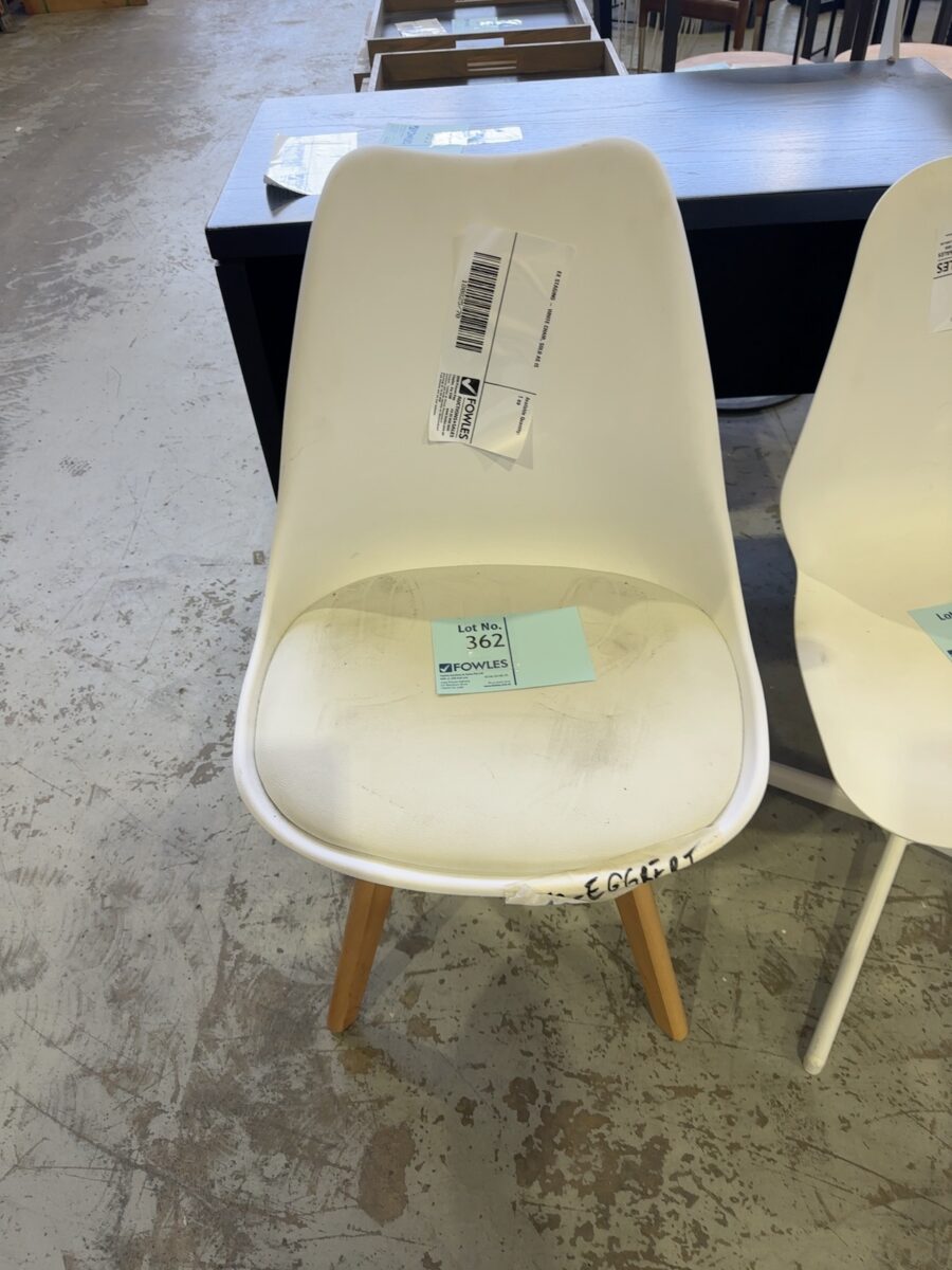 EX STAGING - WHITE CHAIR, SOLD AS IS