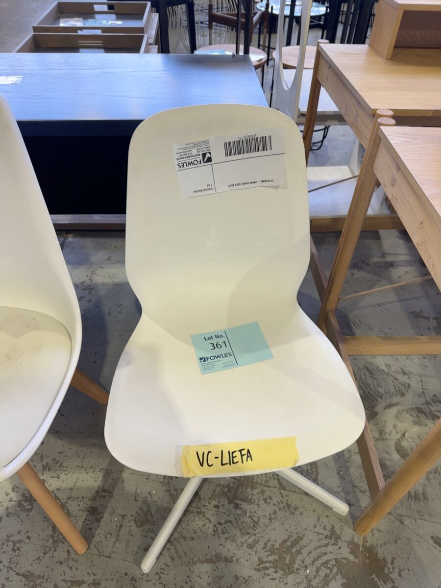 EX STAGING - WHITE CHAIR, SOLD AS IS