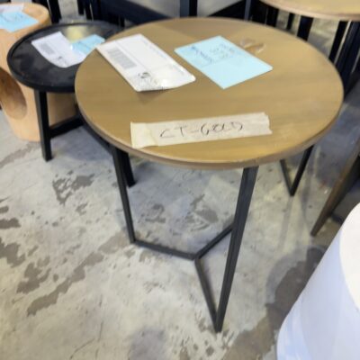 EX STAGING - GOLD SIDE TABLE, SOLD AS IS