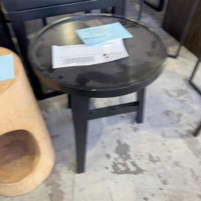 EX STAGING - BLACK SIDE TABLE, SOLD AS IS
