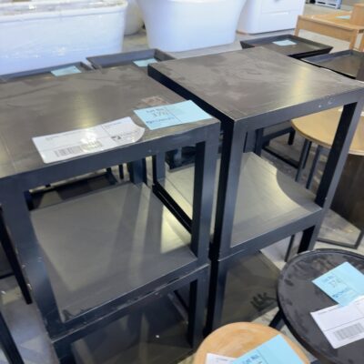 EX STAGING - CUBE BLACK SIDE TABLE, SOLD AS IS