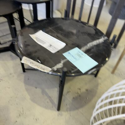 EX STAGING - BLACK SIDE TABLE, SOLD AS IS