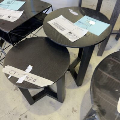 EX STAGING - SET OF 2 ROUND SIDE TABLE, SOLD AS IS