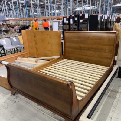 NEW ASH WOOD SLEIGH QUEEN SIZE BED RRP00 AU1208