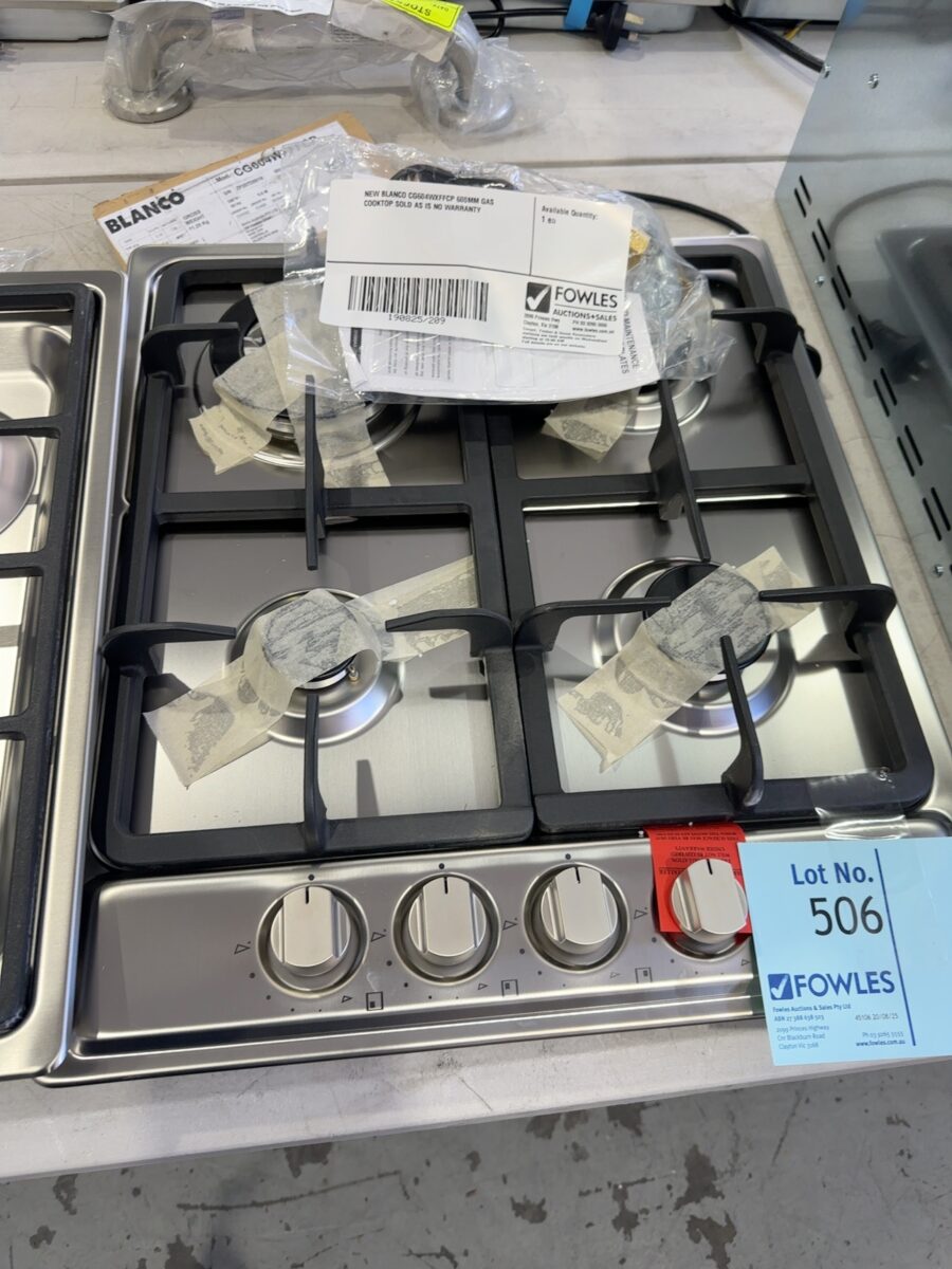 NEW BLANCO CG604WXFFCP 600MM GAS COOKTOP SOLD AS IS NO WARRANTY