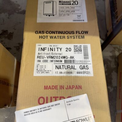 RINNAI INIFINITY 20 NATURAL GAS HOT WATER HEATER SOLD AS IS NO WARRANTY