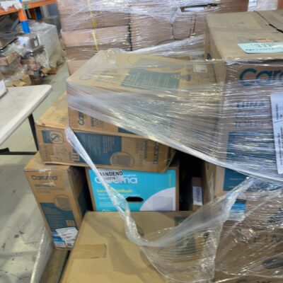 PALLET WITH ASSORTED CAROMA TOILET BASES & CISTERNS, SOLD AS IS NO WARRANTY