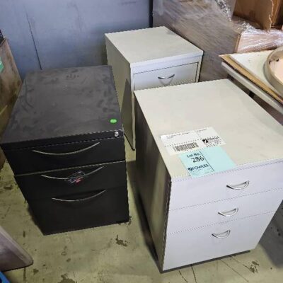 LOT OF ASSORTED USED FILING CABINETS, SOLD AS IS