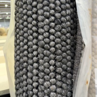 EX DISPLAY SLATE WOOL LOOP RUG 200CM X 290CM, HAND WOVEN RRP99