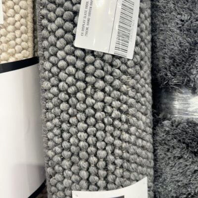 EX DISPLAY SLATE WOOL LOOP RUG 200CM X 290CM, HAND WOVEN RRP99