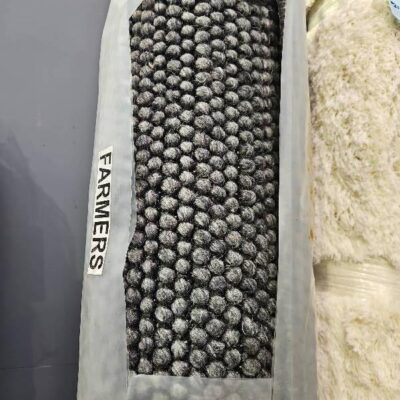 EX DISPLAY SLATE WOOL LOOP RUG 200CM X 290CM, HAND WOVEN RRP99