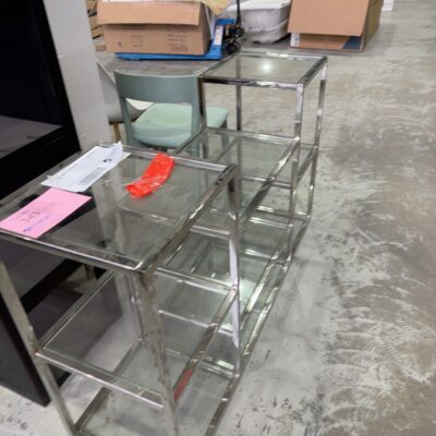 GLASS & CHROME HALL DISPLAY SHELF AU1144