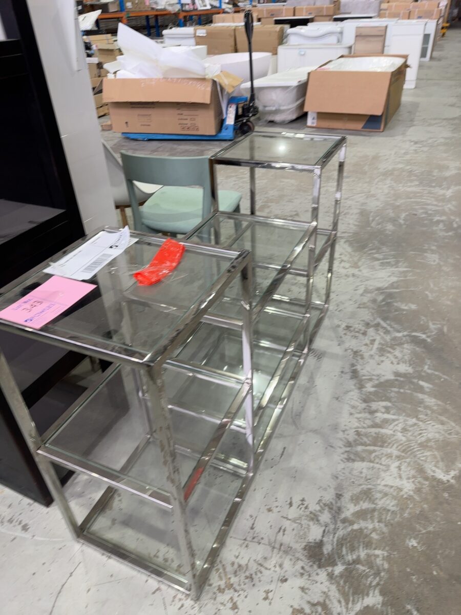 GLASS & CHROME HALL DISPLAY SHELF AU1144