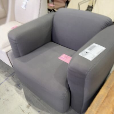 EX STAGING - GREY ARMCHAIR SOLD AS IS