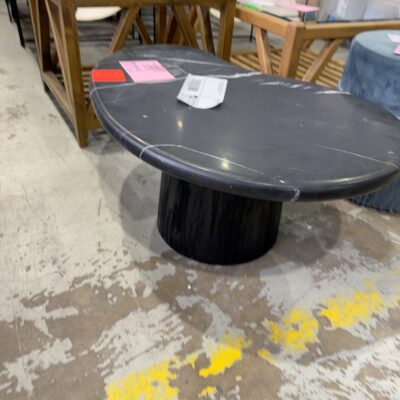 EX STAGING - MARBLE SIDE TABLE, VERY HEAVY, SOME MARKS, SOLD AS IS