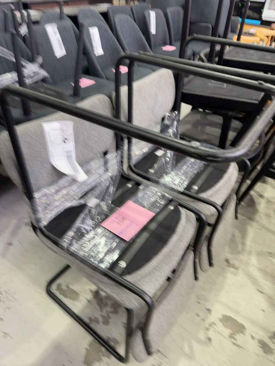 EX STAGING - GREY DINING CHAIR, SOLD AS IS