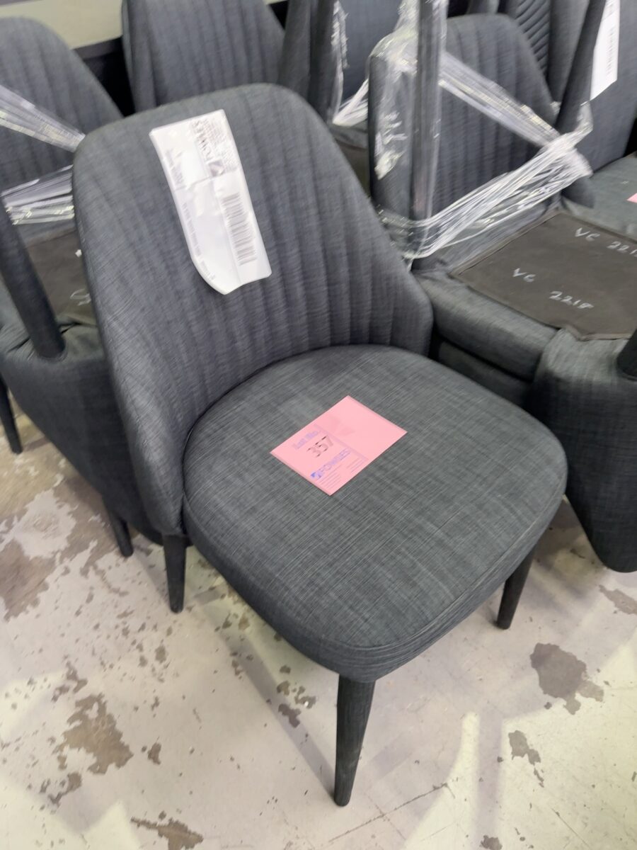 EX STAGING - GREY DINING CHAIR, SOLD AS IS