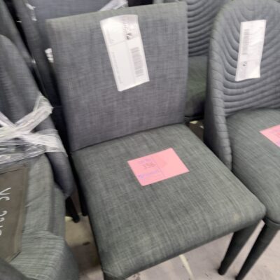 EX STAGING - GREY DINING CHAIR, SOLD AS IS