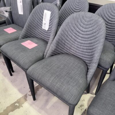 EX STAGING - GREY DINING CHAIR, SOLD AS IS