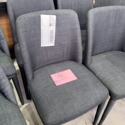 EX STAGING - GREY DINING CHAIR, SOLD AS IS
